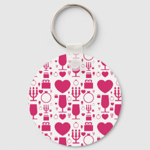 Valentines day elements patterns keychain