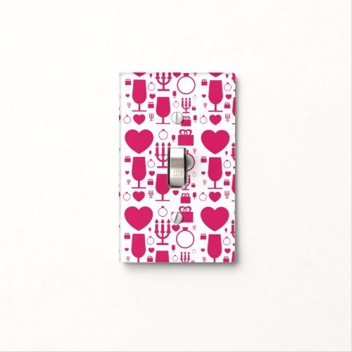 Valentines day elements patterns light switch cover