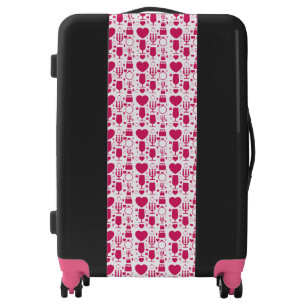 Valentines day elements patterns luggage