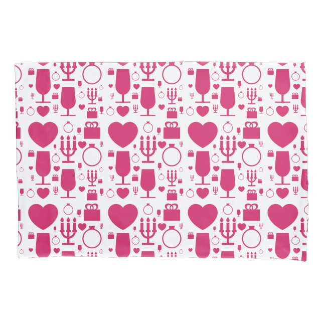 Valentines day elements patterns pillow case (Front-Left)