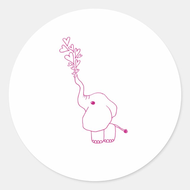 Valentine's Day Elephant Sticker (Front)