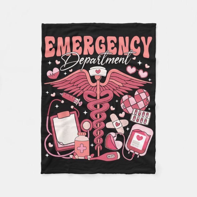 Valentines Day Emergency Room Nurse Kat Women's Bl Fleece Blanket (Front)