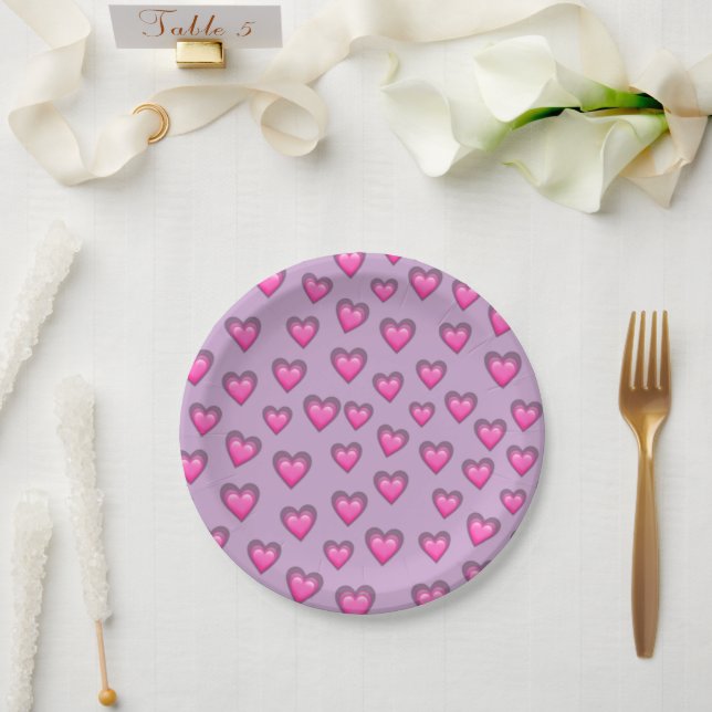 Valentine's Day Emoji Paper Plates (Wedding)