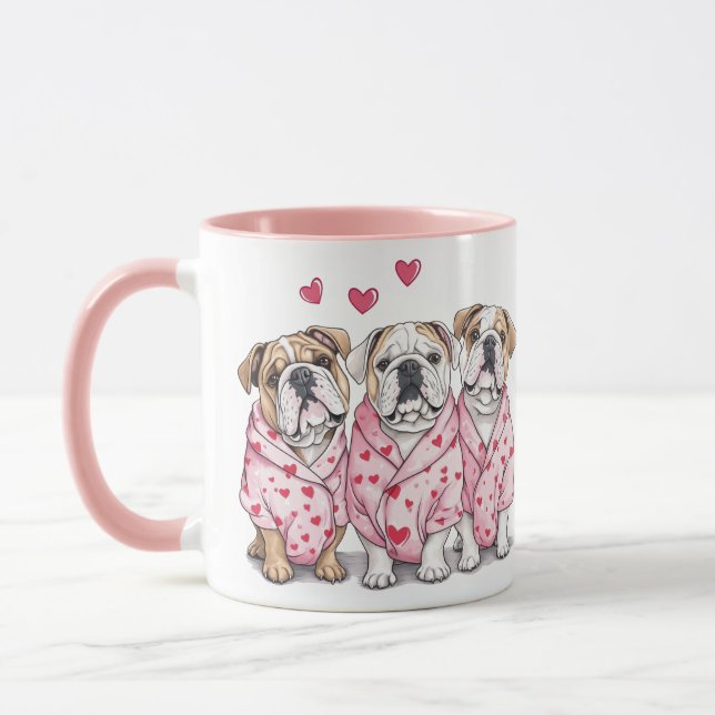 Valentines Day English Bulldog Mug (Left)