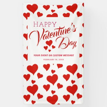 Valentine's Day Event Happy Red Hearts Banner by decor_de_vous at Zazzle