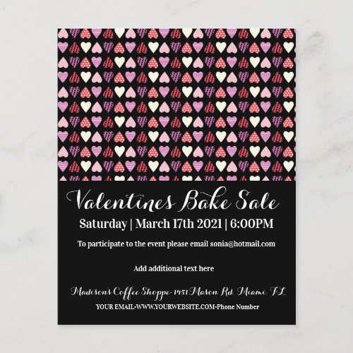 Valentines Day Event Party Bake Sale Charity Event Flyer