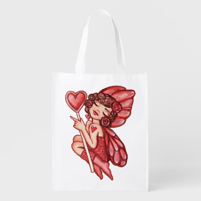 Valentine's Day Fairy                              Grocery Bag (Front)