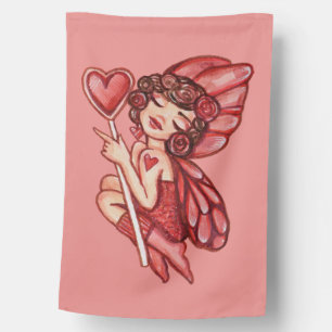 Valentine's Day Fairy House Flag
