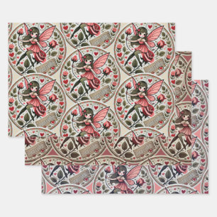 Valentine's day Fairy Valentine                    Wrapping Paper Sheets