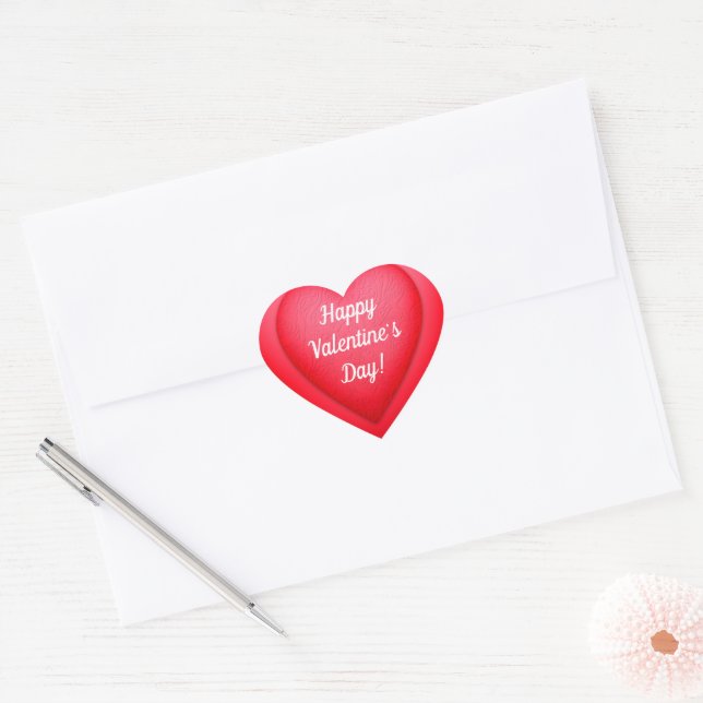 Valentine's Day Fancy Red Hearts Personalized Heart Sticker (Envelope)