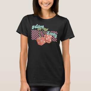 Valentine's Day Feeling Lucky Dice Heart Cherries  T-Shirt