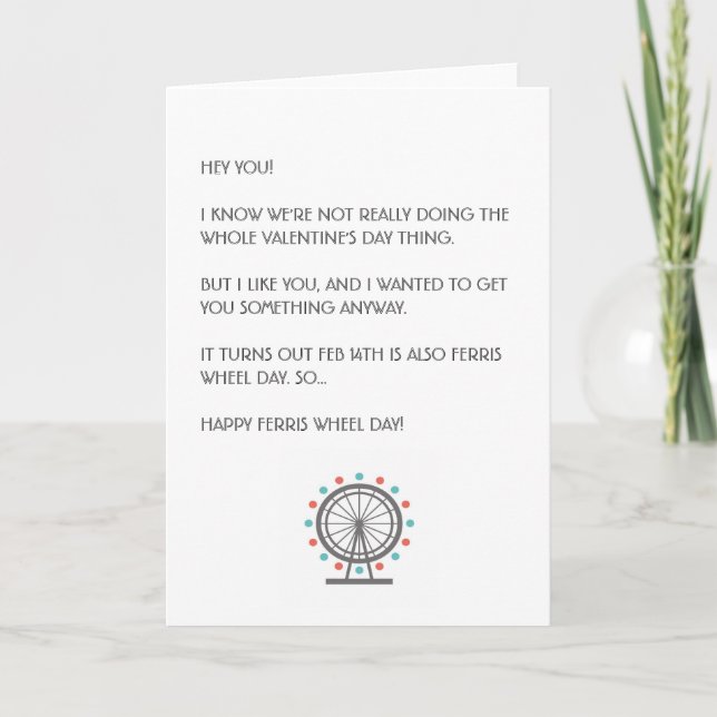 Valentine's Day/Ferris Wheel Day greeting card (Front)