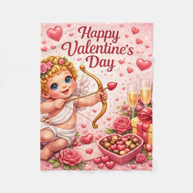 Valentines Day Fleece Blanket (Front)