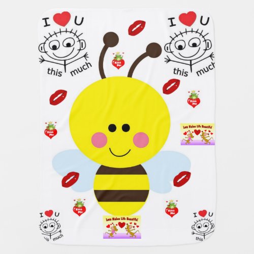 Valentines Day Fleece Blanket Bumblebee