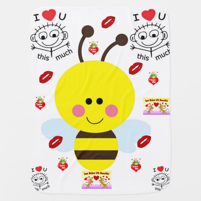 Valentine's Day Fleece Blanket Bumblebee (Front)