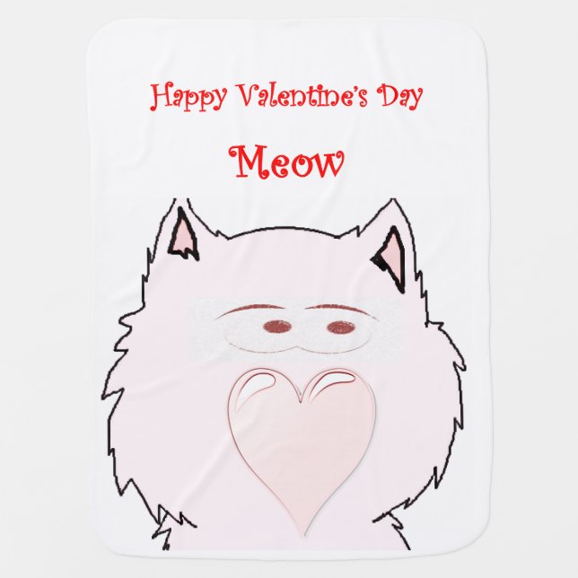 Valentine's Day Fleece Blanket Cats Meow (Front)