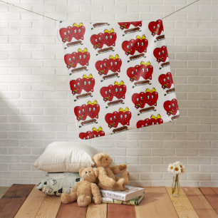 Valentine's Day Fleece Blanket Couple Red Hearts