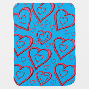 Valentine's Day Fleece Blanket Hearts
