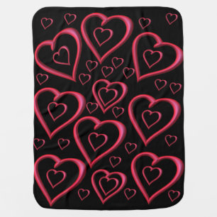 Valentine's Day Fleece Blanket Hearts