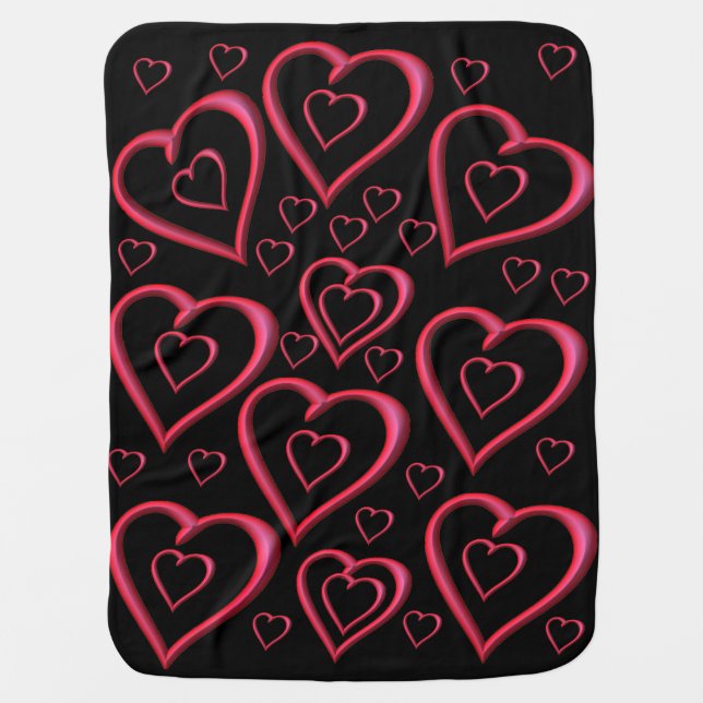 Valentine's Day Fleece Blanket Hearts (Front)