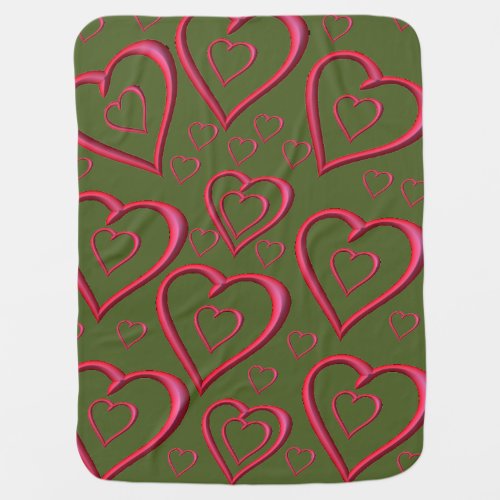 Valentines Day Fleece Blanket Hearts