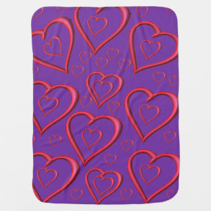 Valentine's Day Fleece Blanket Hearts