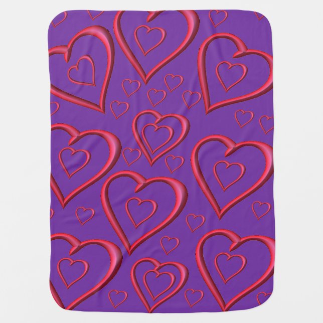 Valentine's Day Fleece Blanket Hearts (Front)