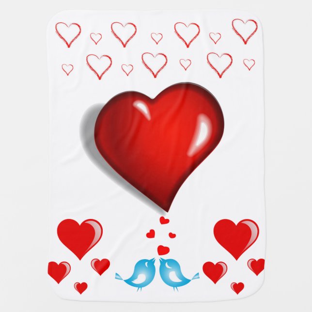 Valentine's Day Fleece Blanket Hearts (Front)