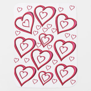 Valentine's Day Fleece Blanket Hearts