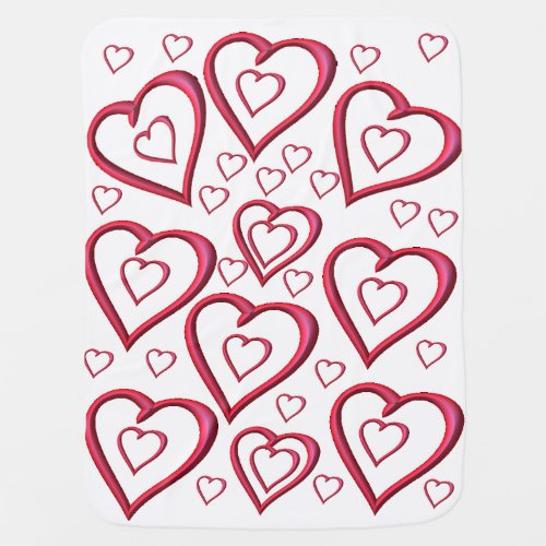 Valentines Day Fleece Blanket Hearts