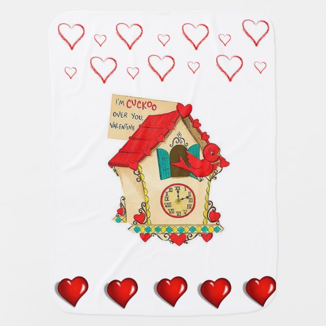 Valentine's Day Fleece Blanket Hearts (Front)