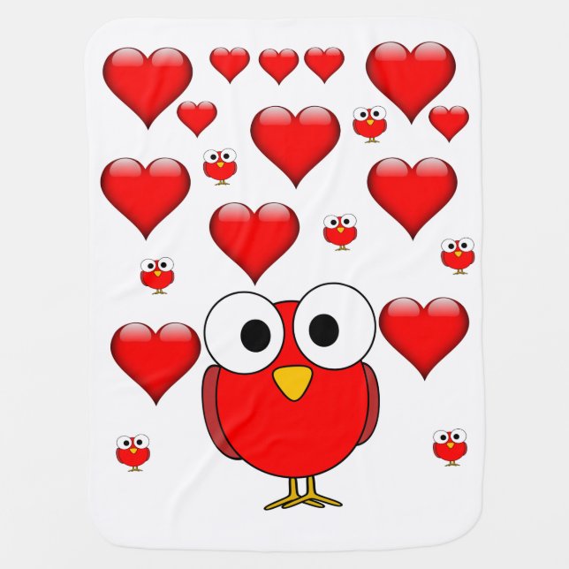 Valentine's Day Fleece Blanket Owl (Front)
