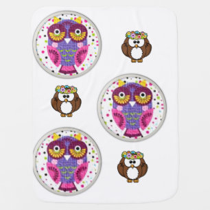 Valentine's Day Fleece Blanket Owl