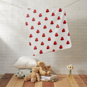 Valentine's Day Fleece Blanket Red Hearts