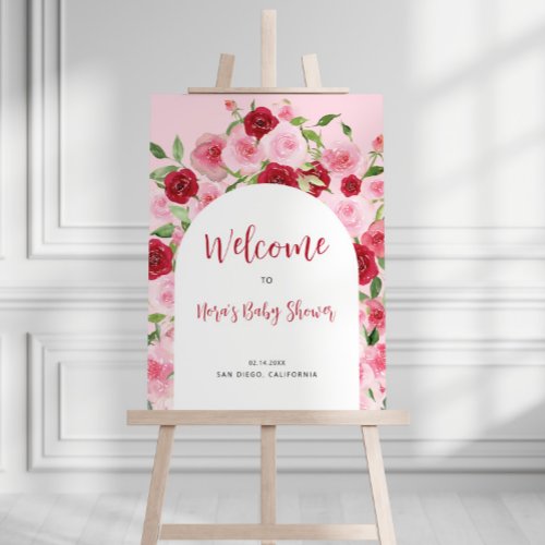 Valentines Day Floral Arch Welcome Sign