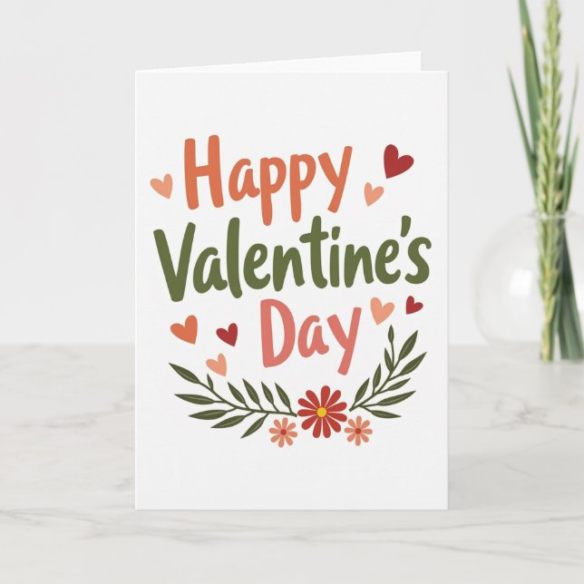 Valentines Day Floral Card (Front)