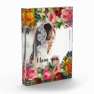 Valentine's Day Floral I Love You Photo Wedding