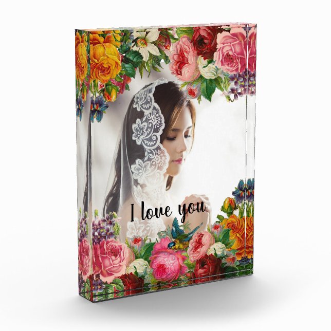 Valentine's Day Floral I Love You Photo Wedding (Left)