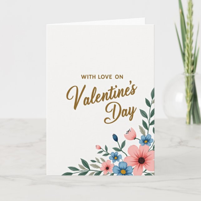 Valentines Day Floral Love Card (Front)