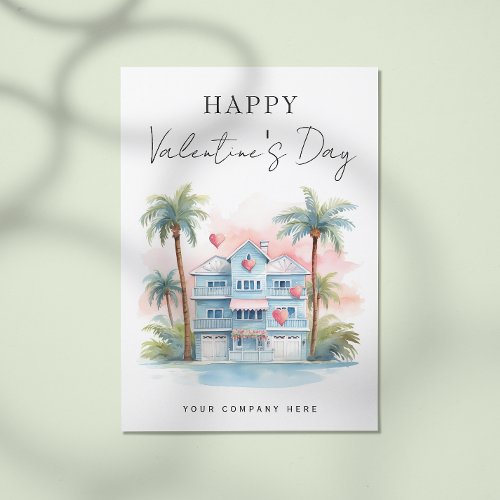 Valentines Day Florida House Realty Marketing Holiday Postcard
