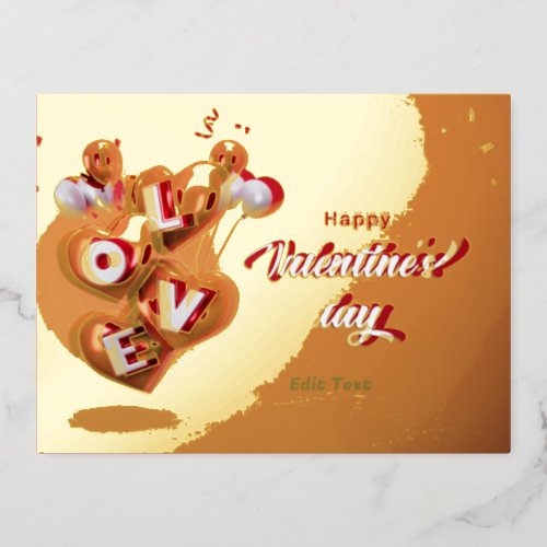 Valentines Day Foil Holiday Postcard