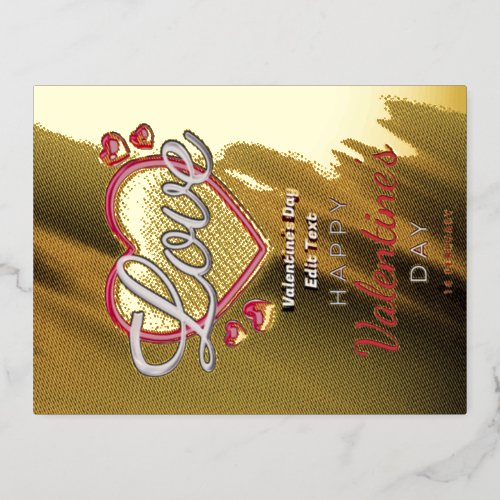 Valentines Day Foil Holiday Postcard