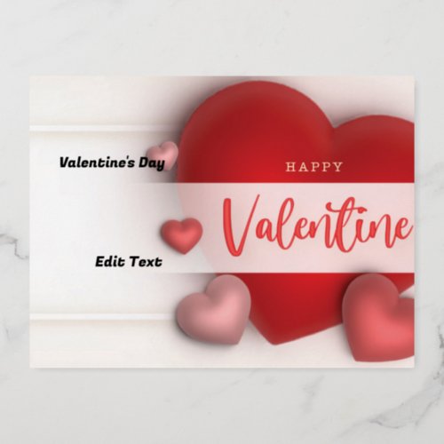 Valentines Day Foil Holiday Postcard