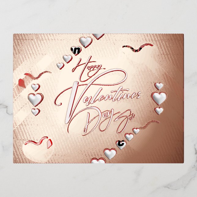  Valentine's Day Foil Holiday Postcard (Front)