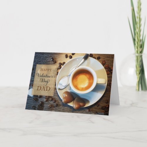 Valentines Day for Dad Masculine Coffee Theme Holiday Card