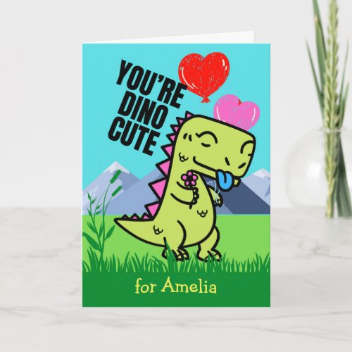 Valentines Day for Goddaughter Cute Dinosaur  Card