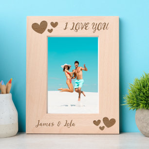 Valentines Day For Her Hearts Custom Wood Engraved Frames