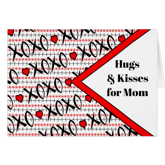 Valentine's Day for Mom XOXO Design Cards (Front Horizontal)