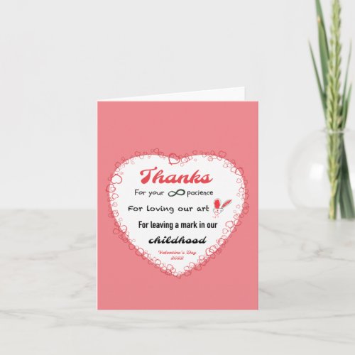 Valentines day for teachers card