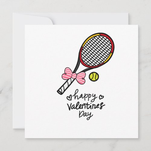Valentines Day for Tennis Player pink theme Holiday Card